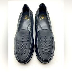 SAS Women’s Weave Black Leather Loafers Size 8M